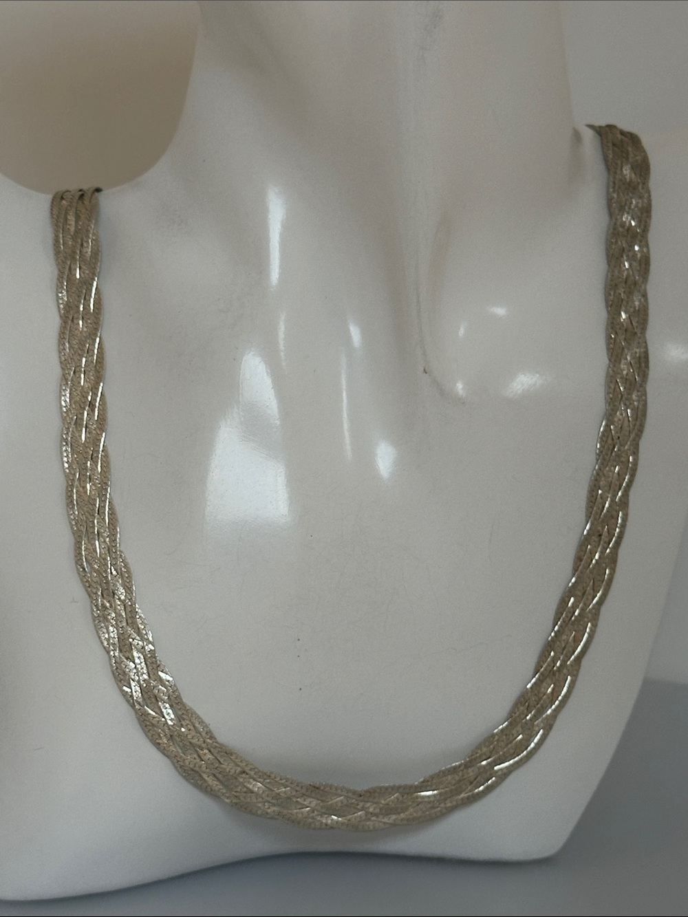 Elegant Silver-Tone Braided Rope Necklace - Womens Jewelry